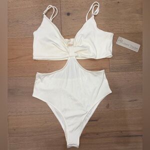 Lizard Thicket Cream Women's Cutout Bodysuit